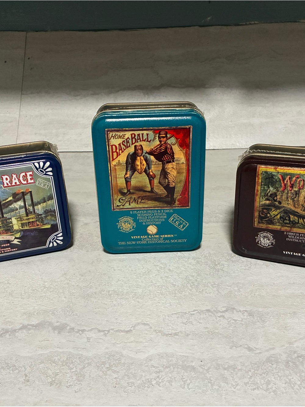 Channel Craft Brand New Vintage-Style Set Of Three Mini Games In Travel Tins.